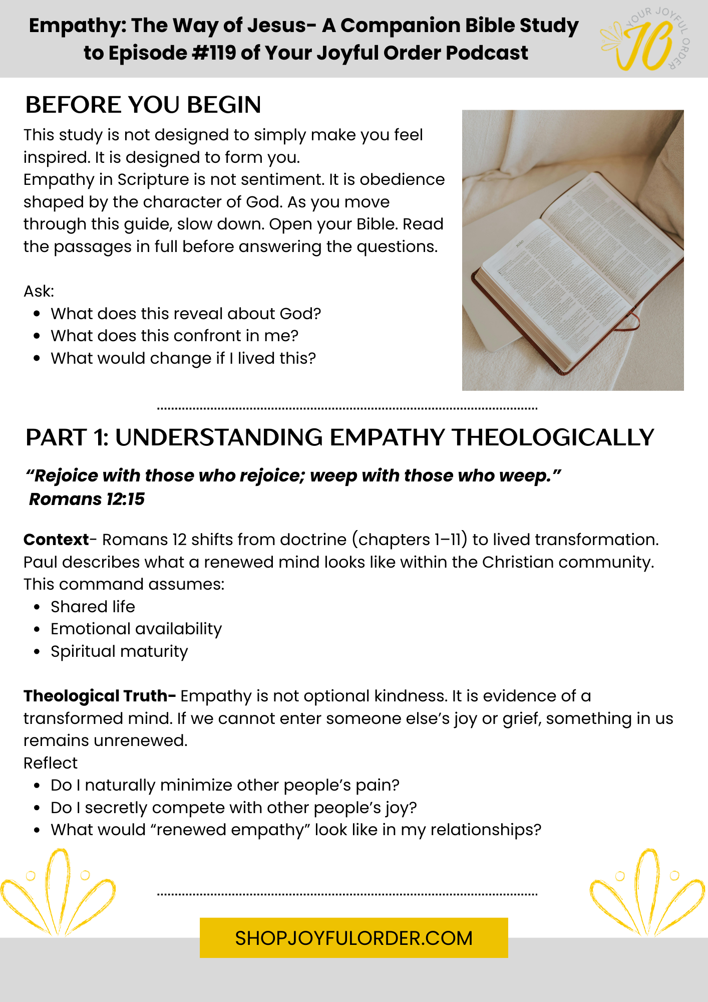 Empathy: The Way of Jesus — Companion Digital Bible Study to Podcast Episode #120