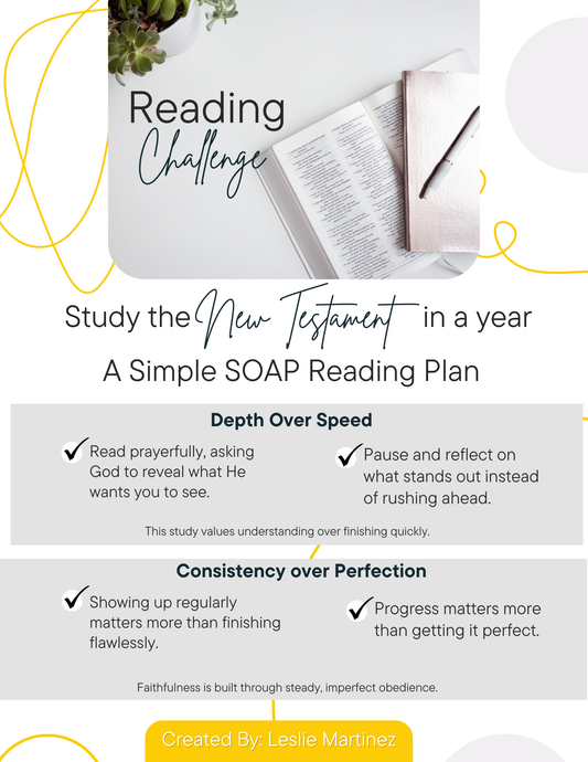 Read the New Testament in One Year-  A Simple SOAP Reading Plan (Digital Download)