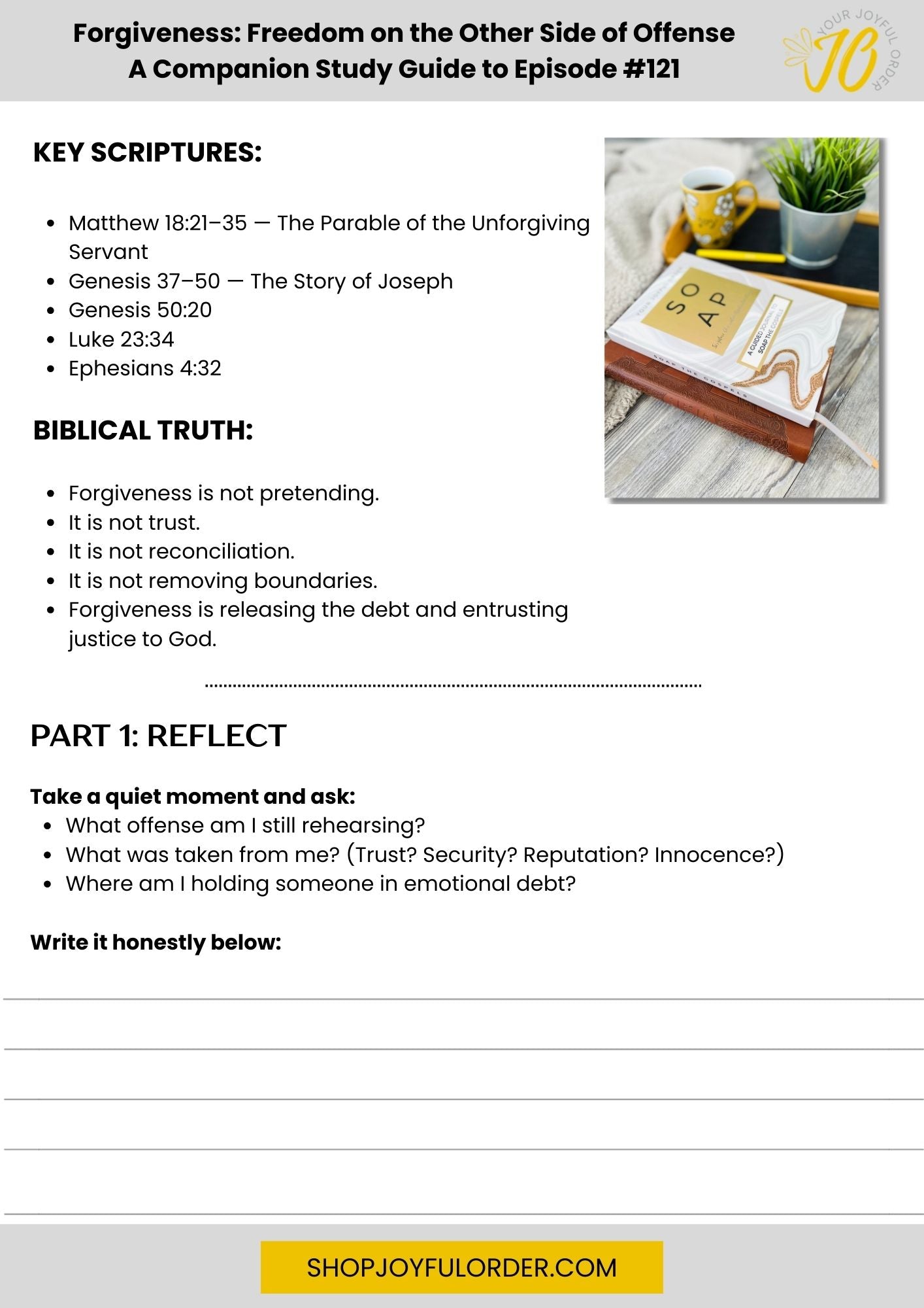 Forgiveness: Freedom on the Other Side of Offense - A Companion Study Guide to Episode #121